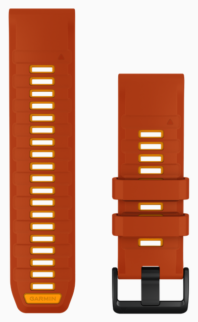 Garmin QuickFit Bands (26mm) Autumn Orange/Spark Orange Silicone with Black Hardware - Strap Only 010-14508-03