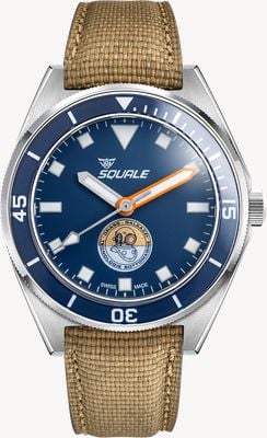 Squale x Galeazzi Artiglio Limited Edition (39.5mm) Pantone 295U Blue Dial / Microfiber Fabric Strap Watch VONDSSGZZBL.MI VONDSSGZBL.MI