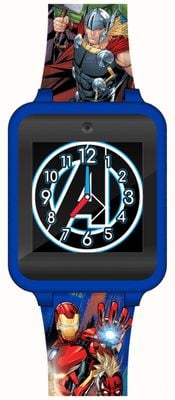 Marvel Interaktywny zegarek Avengers (tylko w języku angielskim) z niebieskim silikonowym paskiem AVG4665