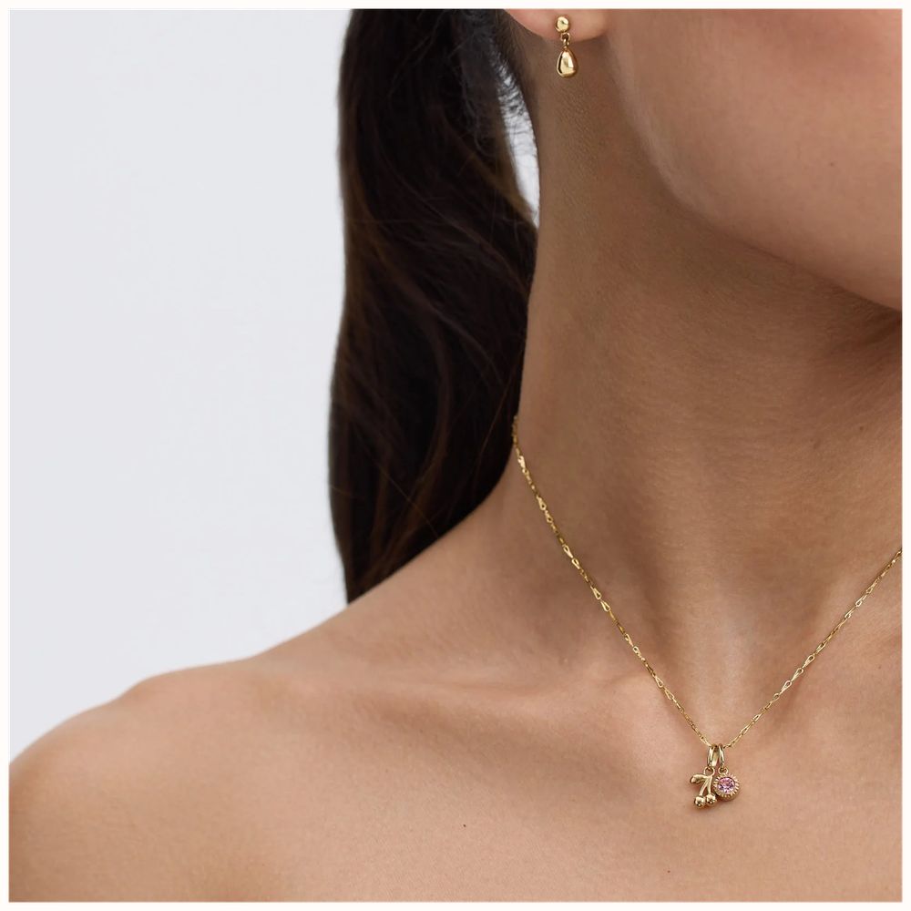 D.LOUISE Gold Plated Cherries Charm Pendent CH -105 - vista alternativa 2