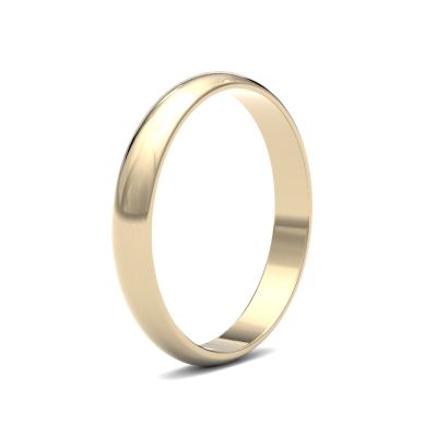 James Moore Wedding Rings | 9ct Yellow Gold | 2.5mm | Light | D-Shape | AG_2.5LLD-9Y