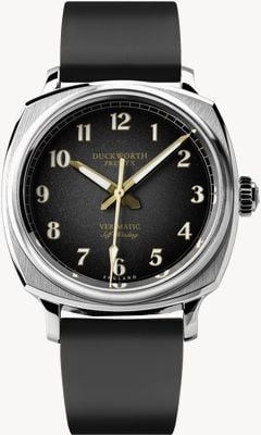 Duckworth Prestex Verimatic (39 mm) schwarzes Fumé-Zifferblatt / schwarzes Kautschuk D891-01-AR