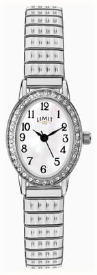 Limit Klassisches Kristallquarz-Zifferblatt (20 mm) mit Perlmuttzifferblatt / Edelstahl-Dehnarmband 6029