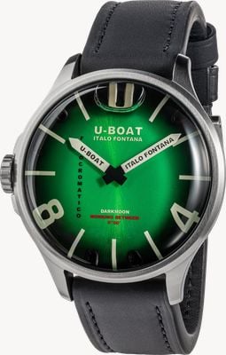 U-Boat Orologio Darkmoon Kama SS (46,5mm) quadrante Soleil verde-nero fotocromico / cinturino in pelle di vitello nero 3342
