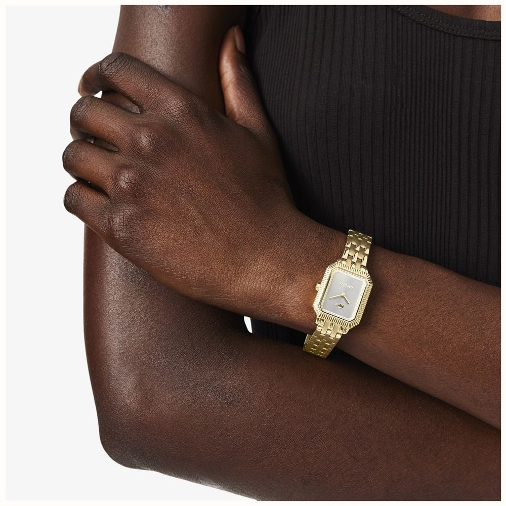 Lacoste Parisienne Quartz (22.8x27mm) Grey Sunray Dial / Gold PVD Stainless Steel Bracelet 2001441 - widok alternatywny 4