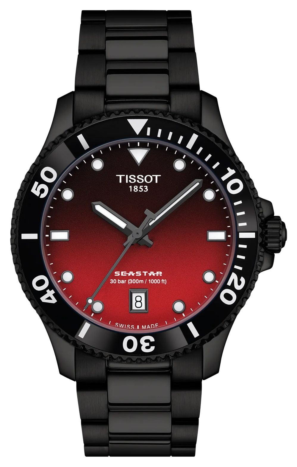Tissot Seastar 1000 (40mm) cadran dÃ©gradÃ© rouge / montre