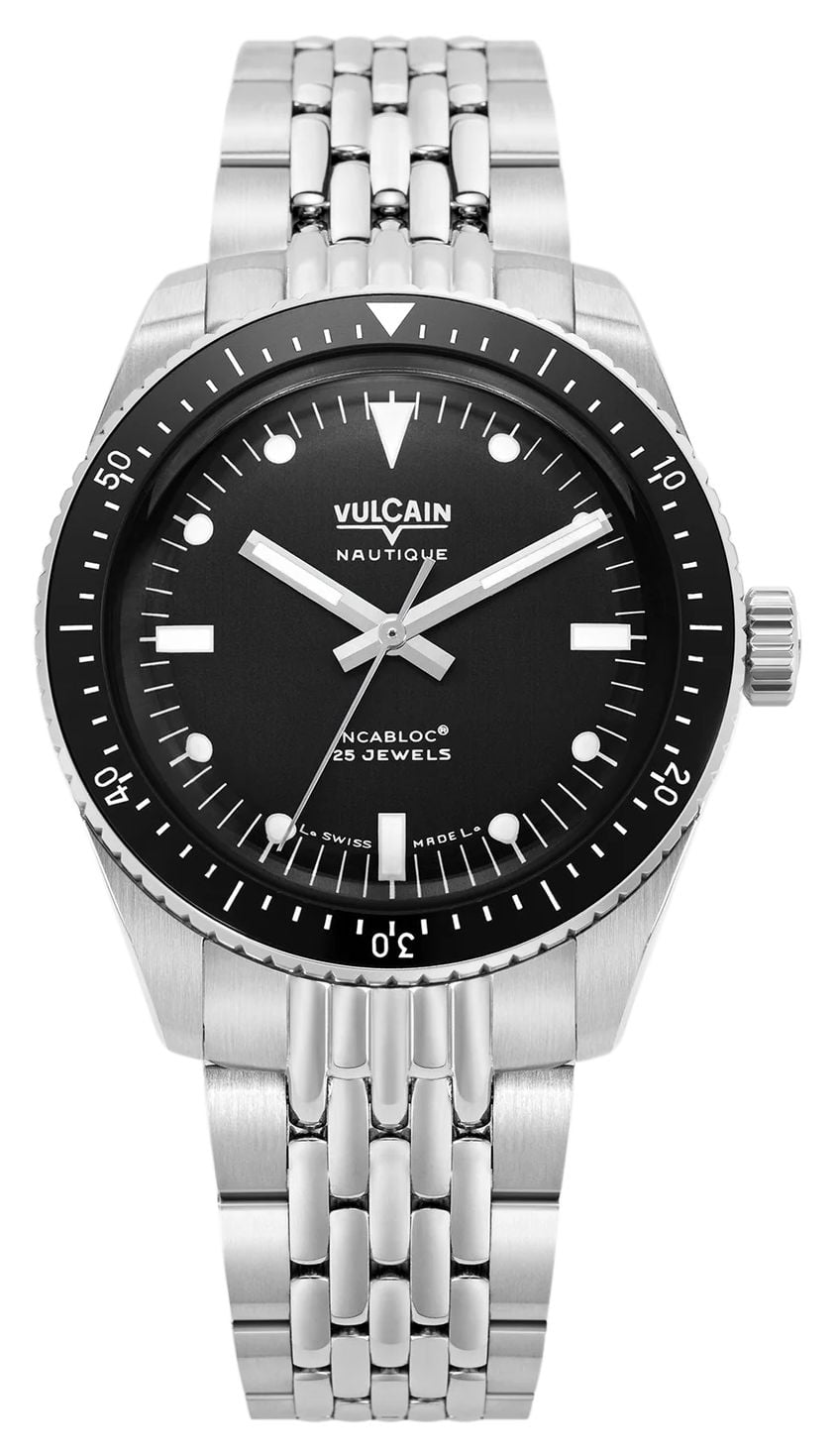 Vulcain Skindiver Nautique Automatic 38mm Black Dial  Watch
