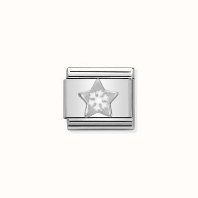 Nomination Composable Classic SYMBOLS In Stainless Steel Enamel And Arg. 925 Star With Snowflake 330204/01