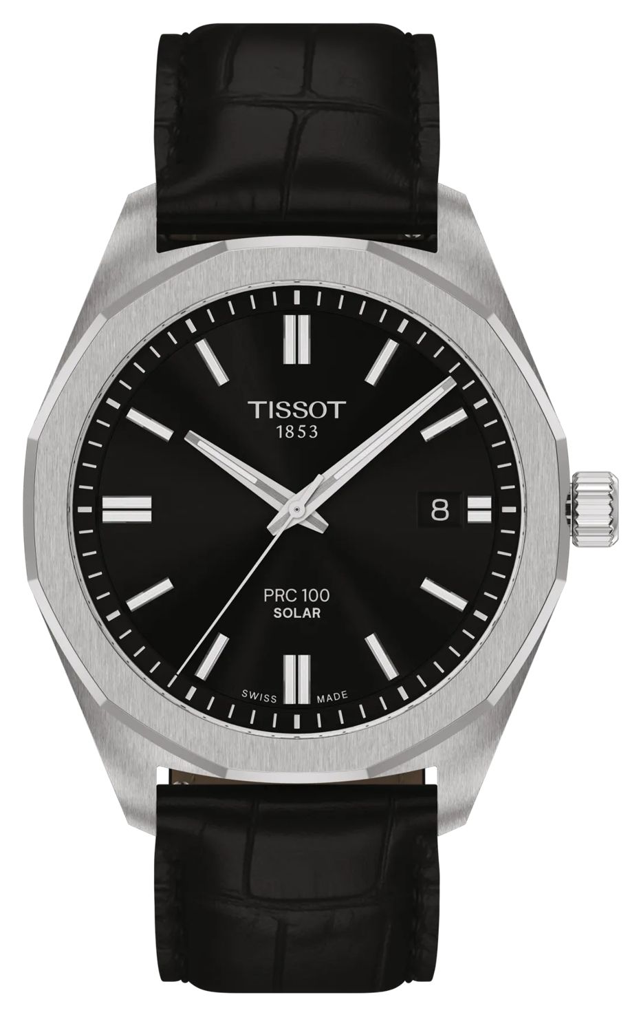 Tissot Prc 100 solaire (39 mm) cadran noir / bracelet en montre