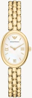 Emporio Armani Sinfonia (28mm) White Mother-of-Pearl Dial / Gold PVD Stainless Steel Bracelet AR11777