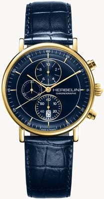 Herbelin Cronógrafo inspiración hombre (40 mm) esfera azul / correa de piel azul 35647P15