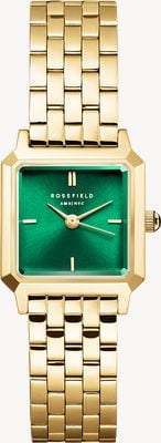 Rosefield ボクセル（19.5mm）エメラルドグリーンのサンレイダイヤル／ゴールドメッキステンレススチールブレスレット BEGSG-B05