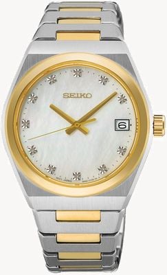Seiko 基本款钻石腕表（34毫米）珍珠贝母表盘/双色不锈钢表链 SUR604P1