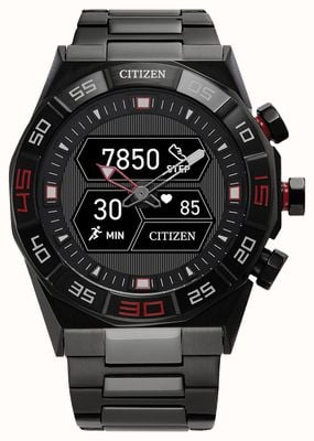 Citizen Herren-CZ-Smart-Hybrid-Gen-2-Armband (44 mm) mit Hybrid-Zifferblatt und schwarzem Edelstahlarmband JX2005-55E