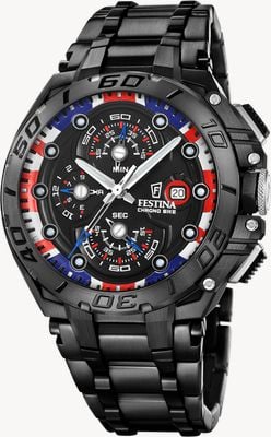 Festina Chrono Bike 2026 UK Limited Edition (46mm) Black Dial / Stainless Steel Bracelet + Rubber Strap Watch F20796/1
