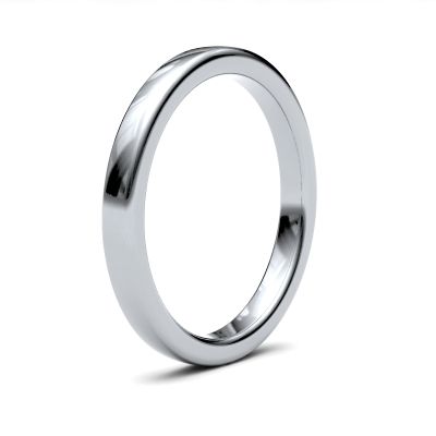 James Moore Wedding Ring | 18ct 白金 | 2.5毫米 | 重 | 软场尺寸 | ag_2.5lhs-18w AG_2.5LHS-18W