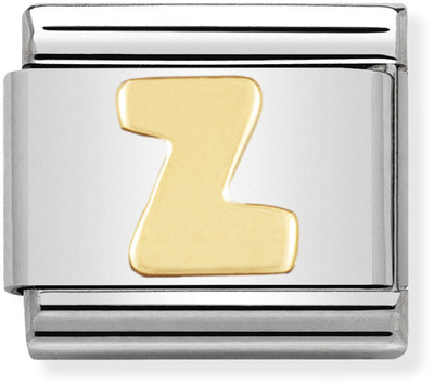 Nomination Classic Letter Z 18ct Gold & Steel Charm 030101/26