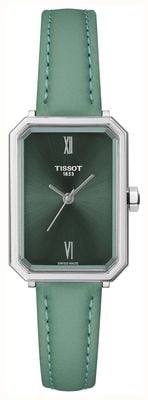 Tissot Srvクォーツ（21.8mm）グリーンサンレイダイヤル/グリーンレザーストラップ T1601101609300
