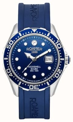 Roamer Rockshell mkiii scuba mostrador azul / pulseira de silicone azul 867833 41 45 02