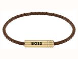 BOSS Jewellery Ares air Braided Cuff Brown Leather 1580876