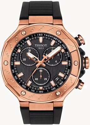 Tissot cronógrafo T-race | esfera negra | correa de silicona negra T1414173705100