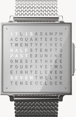 QLOCKTWO Wファインスチール - イングリッシュ (38mm) シルバーダイヤル / ステンレススチールブレスレット QW38EN3BRBMBRN