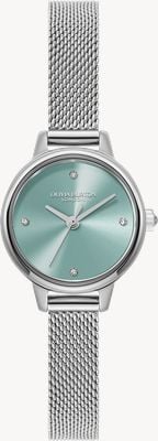 Olivia Burton Mini Classic (23 mm) blaues Zifferblatt / Edelstahl-Mesh-Armband 24000245