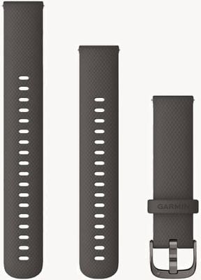 Garmin Nur Schnellverschlussriemen (18 mm), Graphit mit schieferfarbenen Beschlägen 010-12932-0E