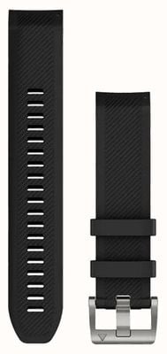 Garmin Solo cinturino dell'orologio Quickfit 22 marq, silicone nero (argento) 010-12738-05