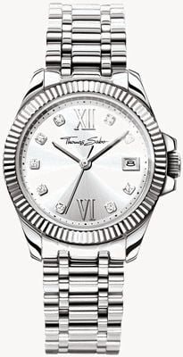 Thomas Sabo Bracelet divin en acier inoxydable pour femme cadran argenté WA0252-201-201-33