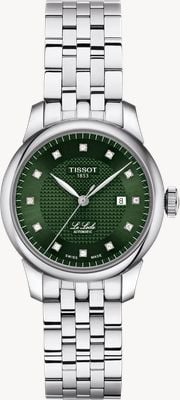 Tissot Le Locle diamant automatique (29 mm) cadran clous de Paris vert / bracelet en acier inoxydable T0062071109600