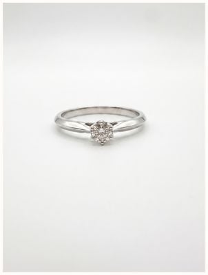 e alexandra 9ct White Gold Diamond Set Solitaire Ring 0.15cts Dr1884w J36486