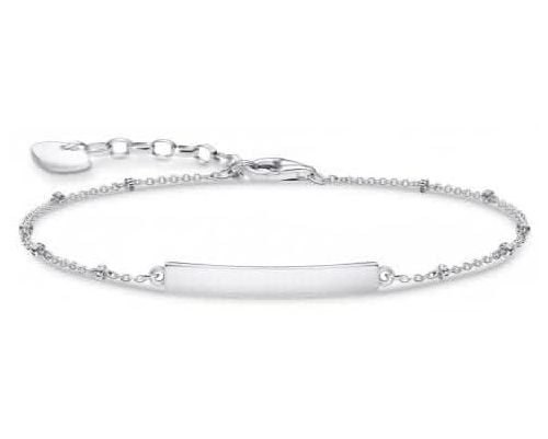 Thomas Sabo Silver Engravable Bracelet Classic bar with Dots Jewellery