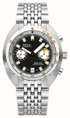 DOXA SUB 200 T.GRAPH II Sharkhunter (42mm) Black Iconic Dial / Stainless Steel Rice-Grain Watch 806.10.101.10