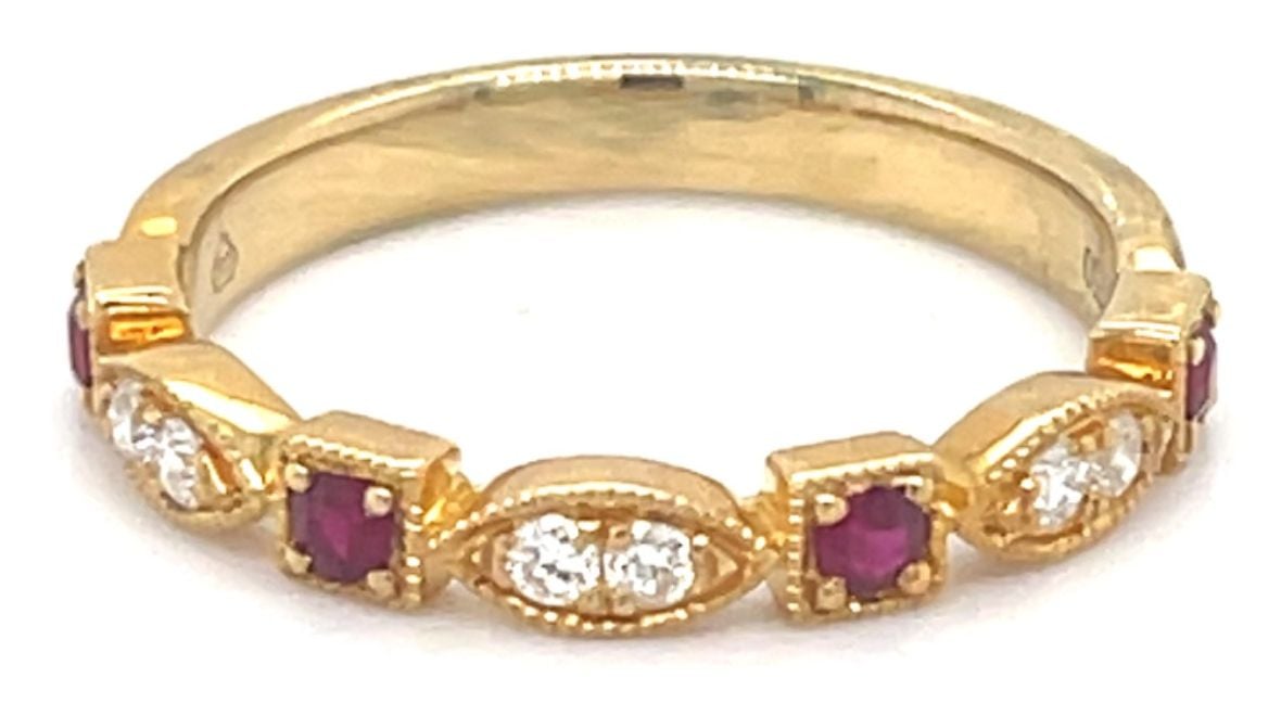 Clarity 18ct Yellow Gold Ruby And Diamond Et Ring Jewellery