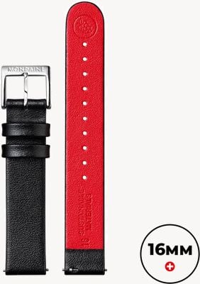 Mondaine Pasek ze skóry wegańskiej winogronowej - czarny - (16mm) FG3116.21Q
