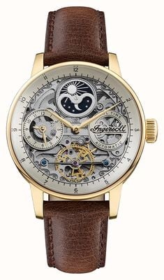 Ingersoll THE JAZZ Automatic (42mm) Skeleton Dial / Brown Leather Strap I07704