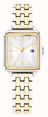 Tommy Hilfiger Mostrador prateado Mia (22,5 mm) / pulseira de aço inoxidável bicolor 1782861