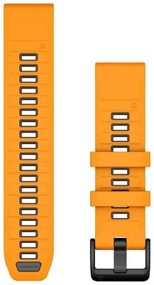 Garmin QuickFit® 22 Watch Strap Only, Spark Orange/Graphite Silicone 010-13392-01