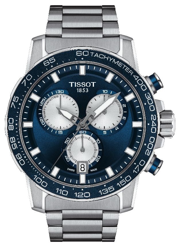 Tissot Super sport bleu chronographe en acier inoxydable montre