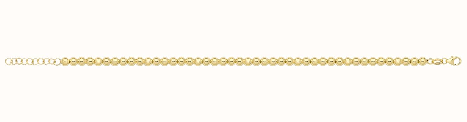 James Moore TH Ladies 9ct Yellow Gold 7"" Beaded Bracelet BR665