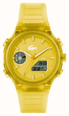Lacoste LC33 Dual-Display Multifunction (45mm) Textured Yellow Dial / Transparent Yellow Silicone Strap 2011430