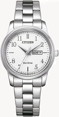 Citizen Eco-drive damesarmband van roestvrij staal met witte wijzerplaat EW3261-57A