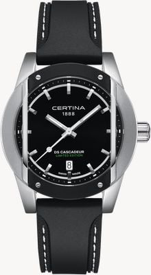 Certina Ds Cascadeur Limited Edition (41,5 mm) quadrante nero / cinturino in gomma nera C0464102705110