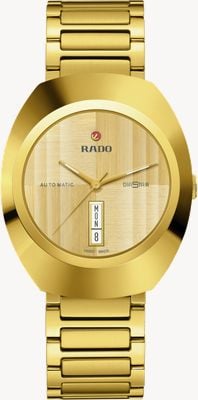 RADO Diastar origineel (38mm) gouden wijzerplaat / goudkleurige roestvrijstalen band R12161253