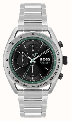 BOSS Centrecourt heren | zwarte chronograaf wijzerplaat | roestvrijstalen armband 1514023