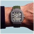 Herbelin Cap Camarat Square Titanium Automatic (40.5mm) Skeleton Dial / Khaki Green FKM Rubber Strap Watch 1846SQTDCK - vue alternative 6