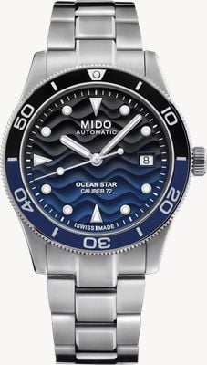 MIDO Ocean Star 39 Automatique (39 mm) cadran vagues dégradé bleu / bracelet acier inoxydable M0269071104100