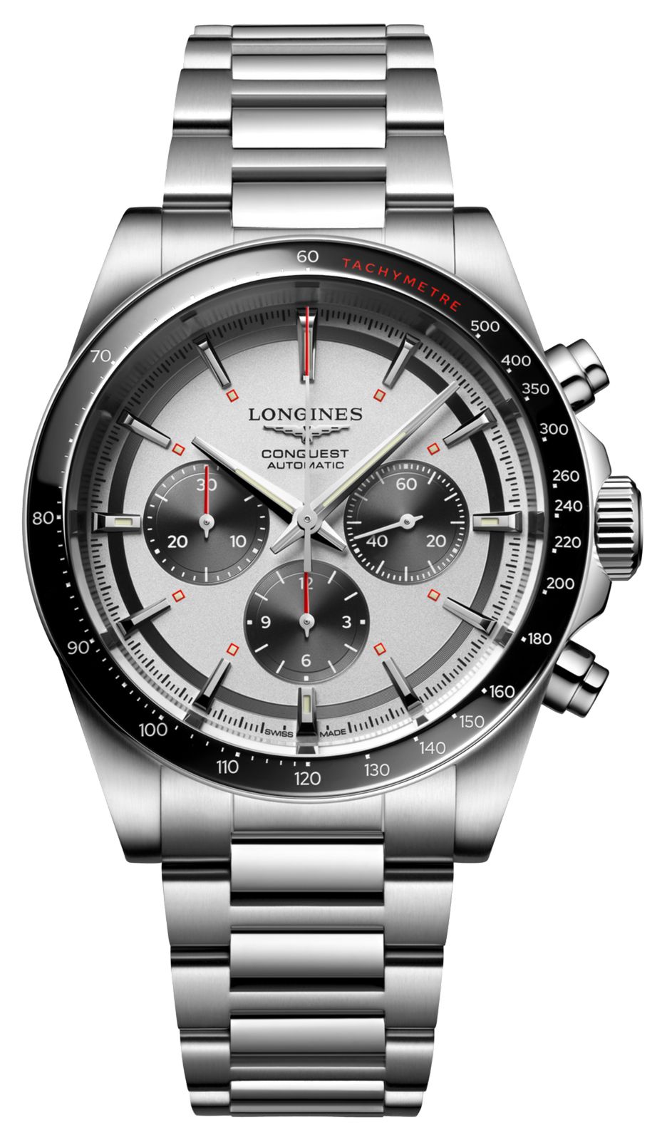 LONGINES Chronographe automatique Conquest (42 mm), cadran montre