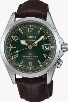 Seiko Prospex Alpinist Automatic 'classic pine green' (39,5 mm) quadrante verde / cinturino in pelle marrone SPB507J1